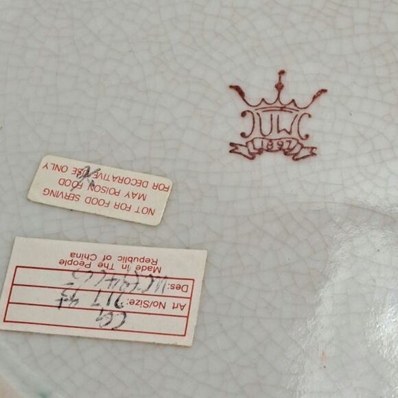 Vtg United Wilson 1897 Hand Painted Decorative 10 Inch Plate Pierced Rim Fruit - Picture 9 of 10